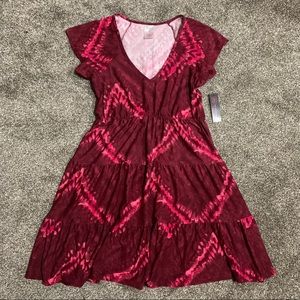 Tie Dye Ruffled Tiered Babydoll Dress